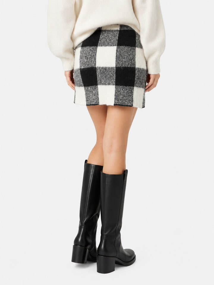 Jupe en maille vichy noir et blanc Chatel 