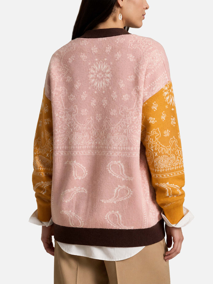 Chloe Cardigan aus Cashmere-Mix mit mehrfarbigem Bandana-Print 