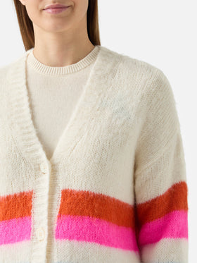 Soft brushed multicolor striped cardigan Chloe
