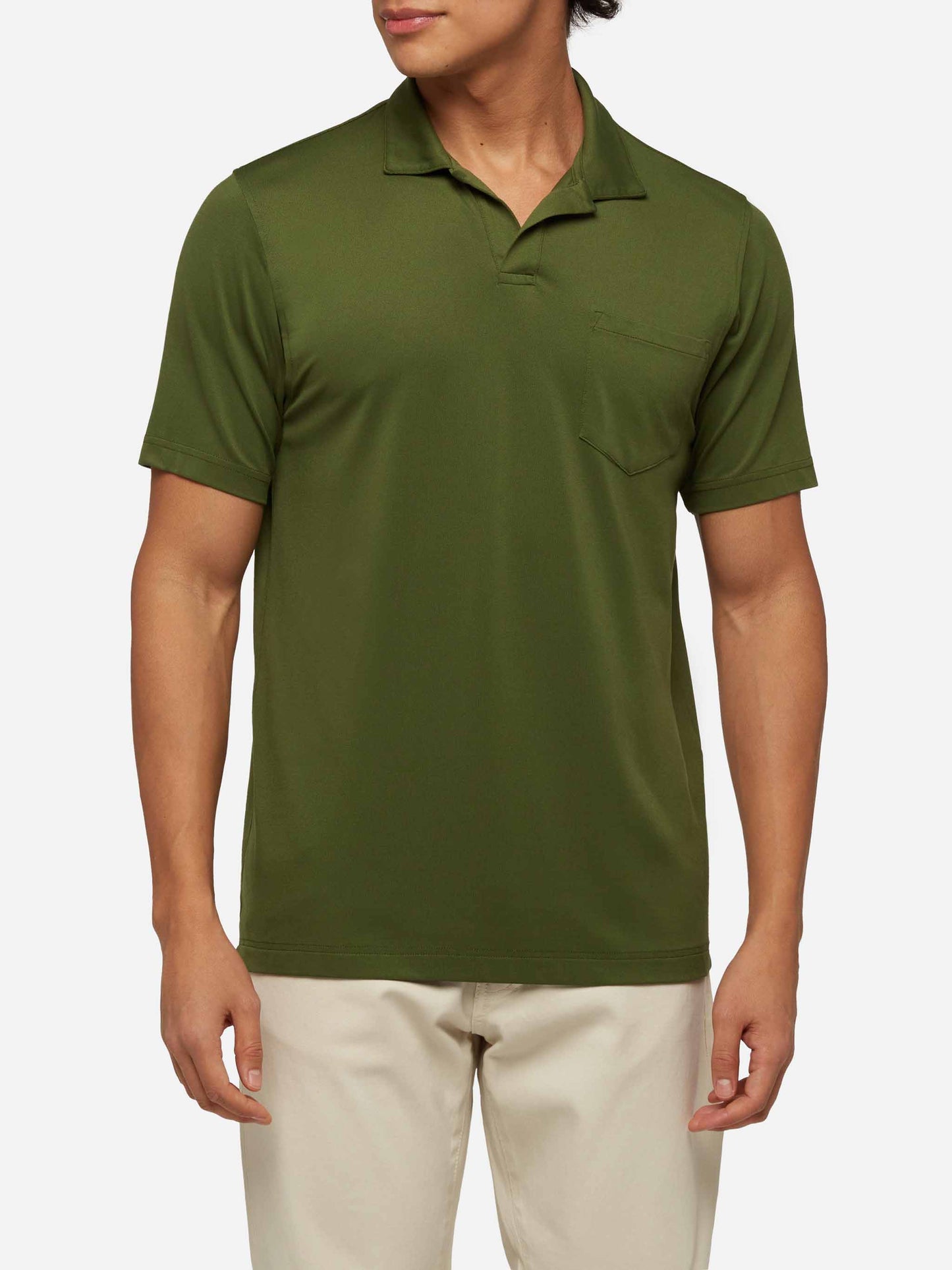 Polo in piquet tecnico verde militare Camber