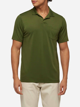 Polo in piquet tecnico verde militare Camber