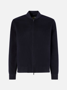 Bomber Camden in lana blu sfoderato 