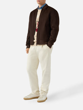 Ungefütterte Camden-Bomberjacke aus Wolle in Braun