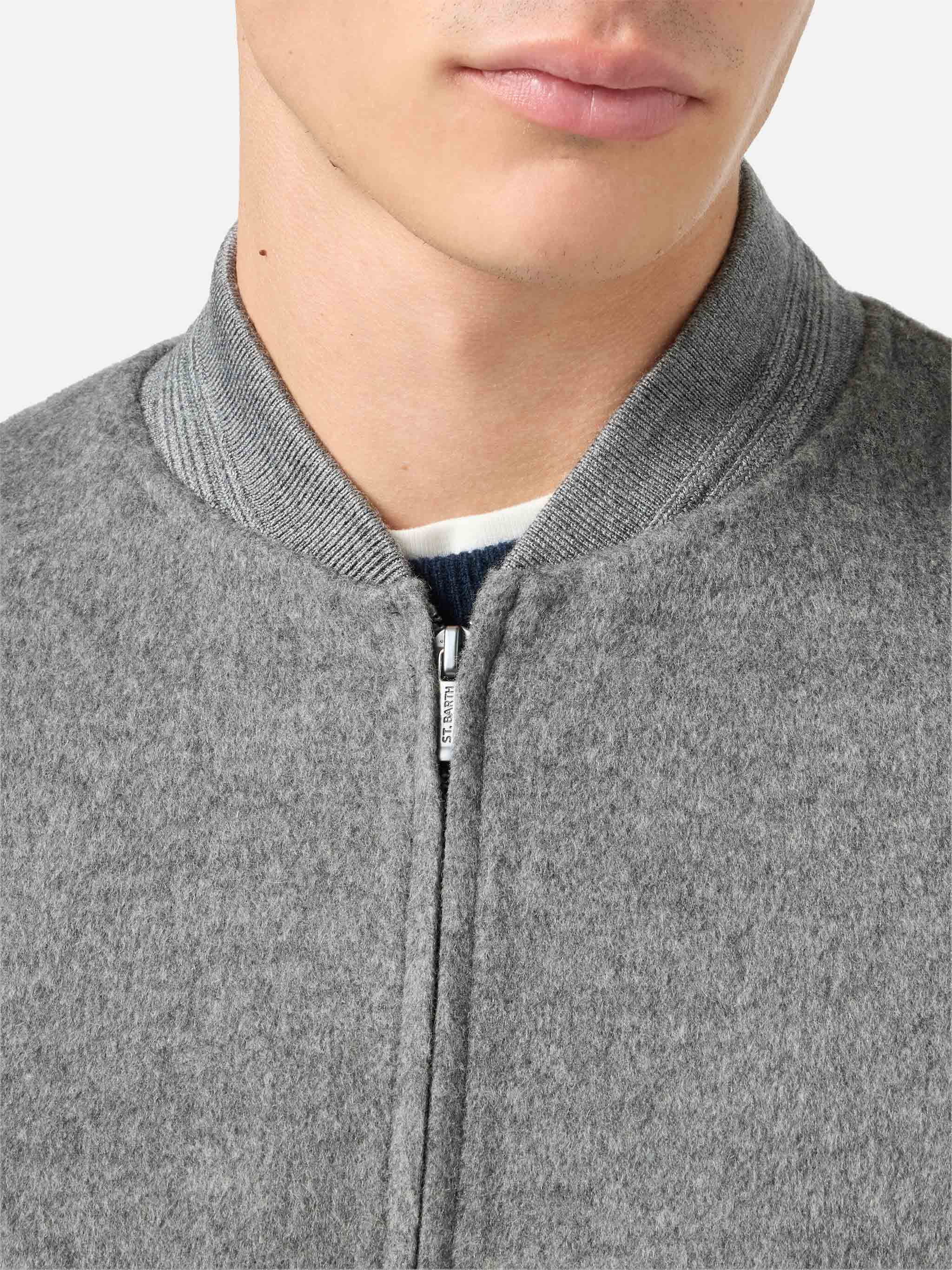 Unlined Camden wool bomber in grey – MC2 Saint Barth