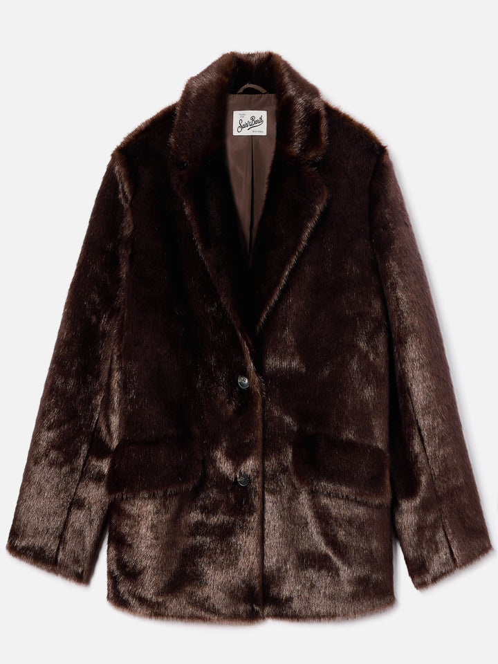 Dark brown Camila faux fur coat