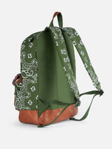 Canvas backpack Cody with green bandanna print