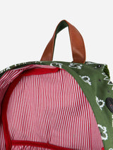 Canvas backpack Cody with green bandanna print