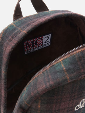 sac à dos en mélange de laine Cody avec motif tartan 