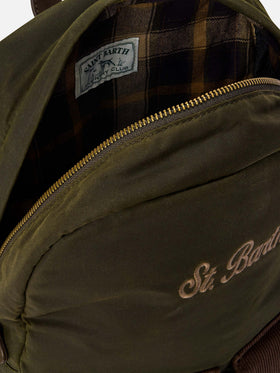 Sac à dos ciré vert militaire Cody avec logo brodé 