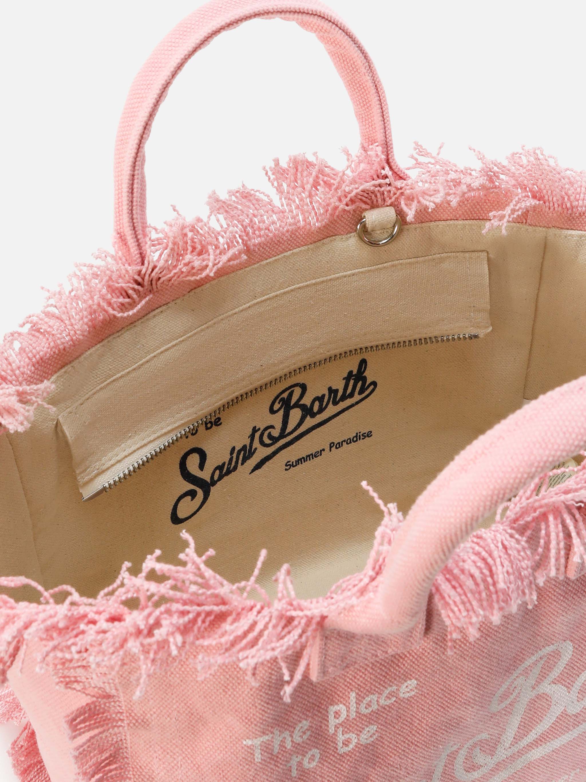 Pink canvas Colette bag with fringes – MC2 Saint Barth