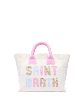 Borsa Colette in canvas di cotone con logo patch Saint Barth
