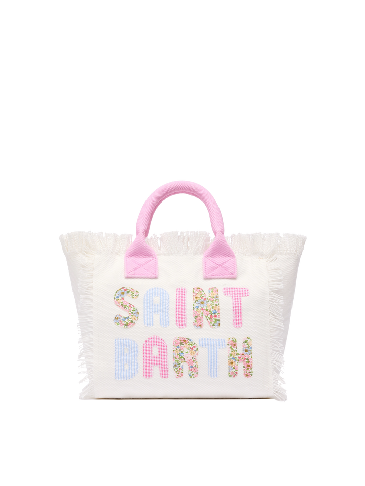 Borsa Colette in canvas di cotone con logo patch Saint Barth