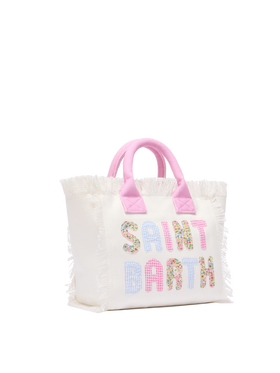 Borsa Colette in canvas di cotone con logo patch Saint Barth