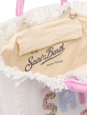Borsa Colette in canvas di cotone con logo patch Saint Barth