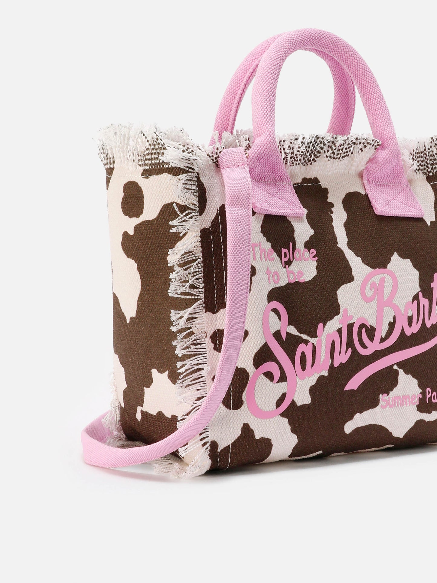 Colette canvas bag with cow print pattern and contrasting details