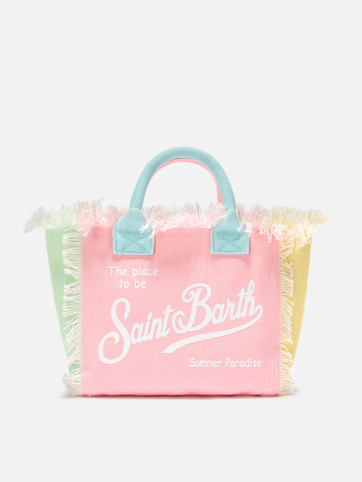 Borsa Colette in canvas multicolor con design color block