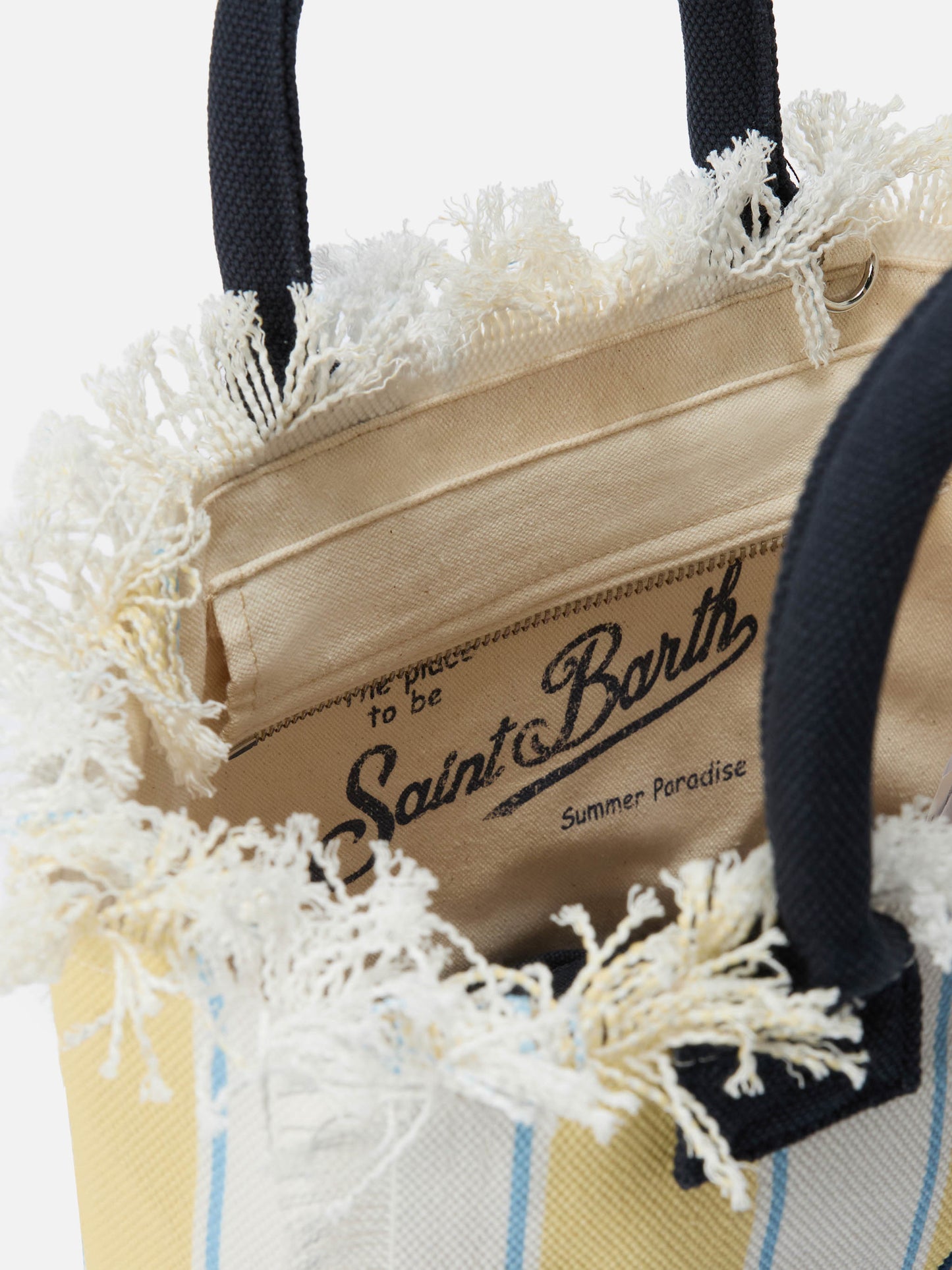 Colette canvas bag with yellow stripes and embroidered logo