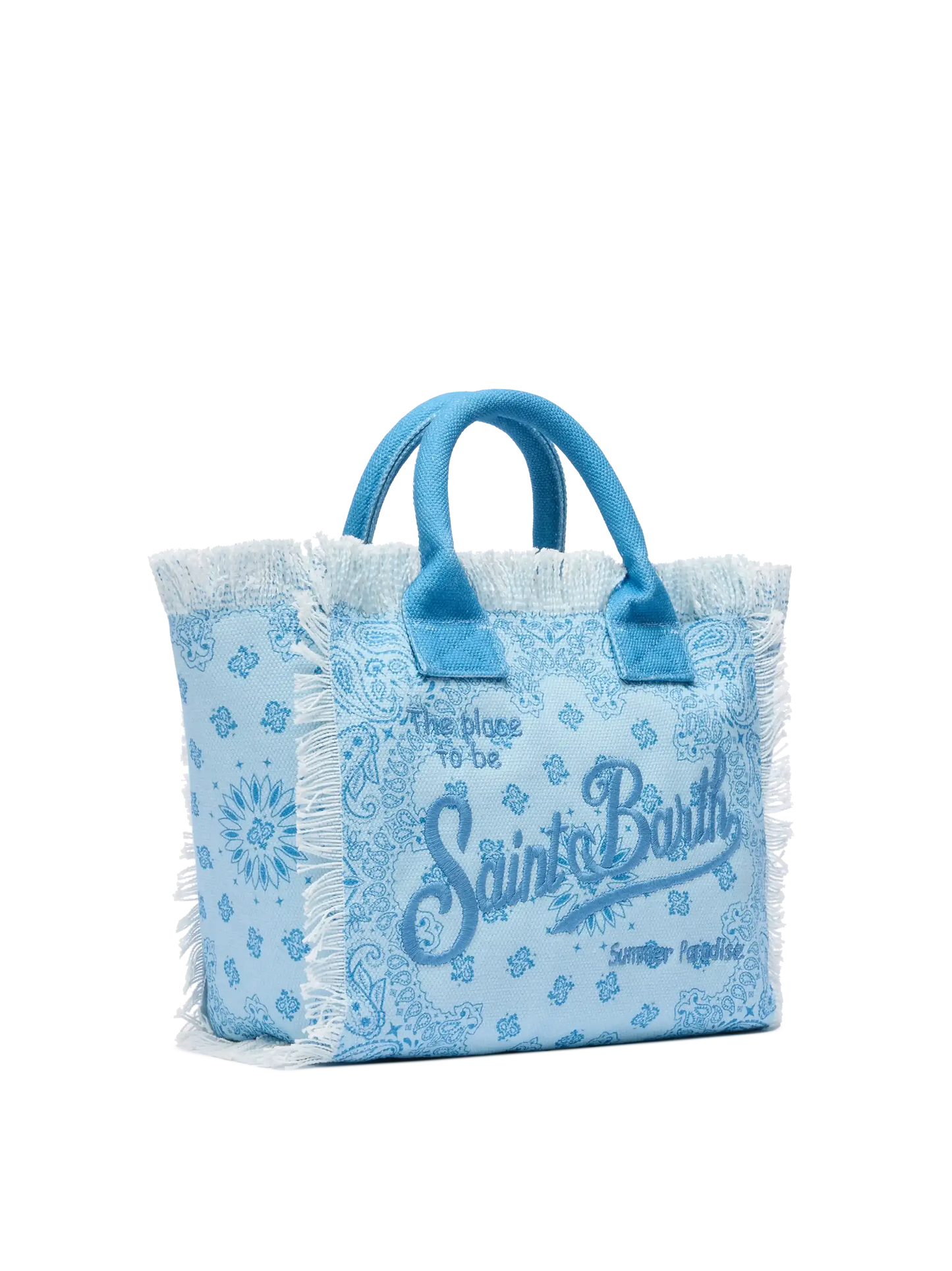 Colette cotton canvas handbag with bandanna print