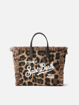 Colette wooly handbag with animalier print and logo embroidery