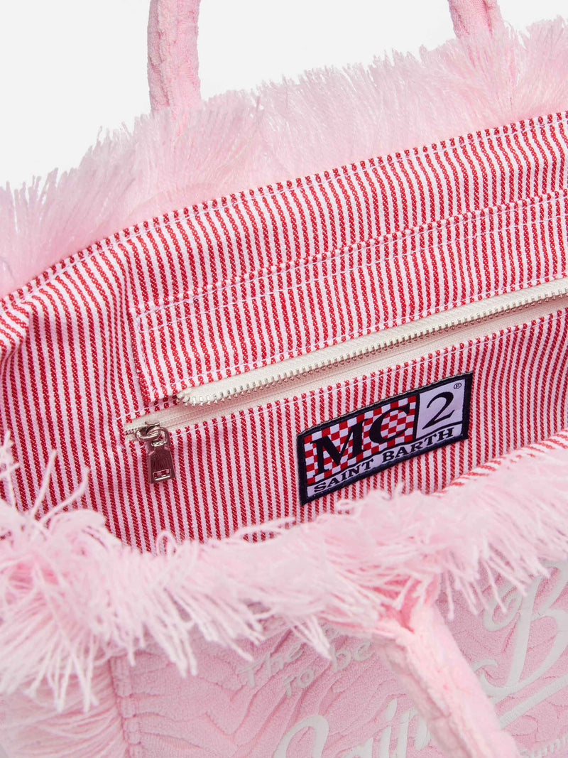 Colette Sponge – Rosa Frottee-Handtasche mit Zebraprägung