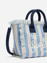 Colette Sponge light blue striped terry handbag