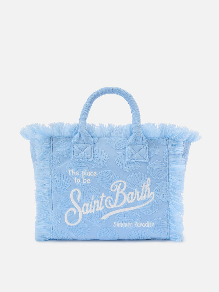 Borsa Colette in tessuto effetto spugna con conchiglie in rilievo