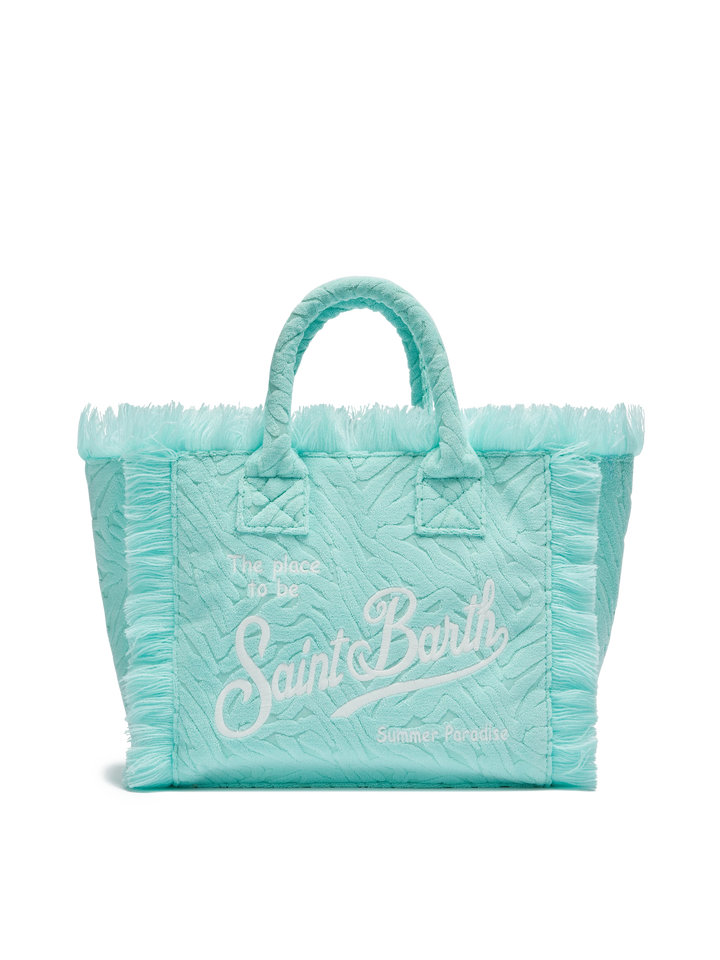 Colette Sponge water green zebra embossed terry handbag