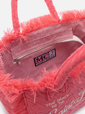 Terry effect Colette bag with raised zebra pattern