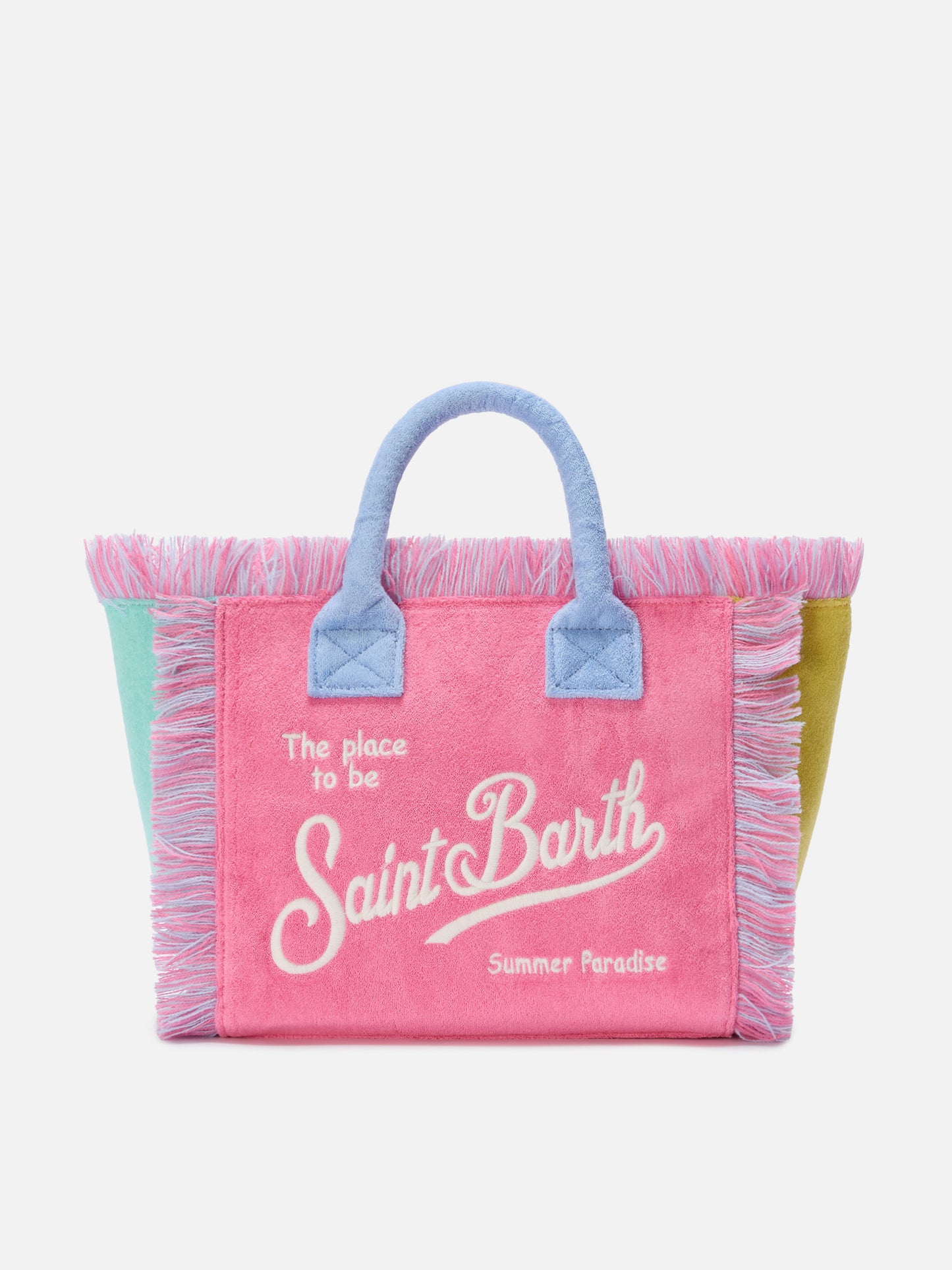 Borsa Colette in tessuto effetto spugna multicolor color block