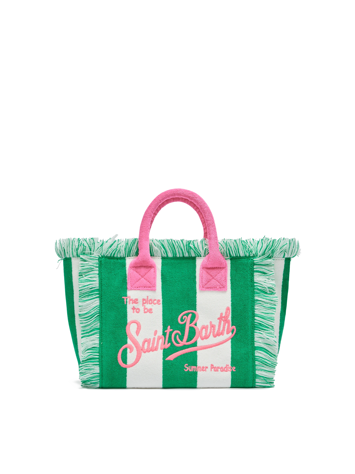 Colette Sponge green striped terry handbag - MC2 Saint Barth