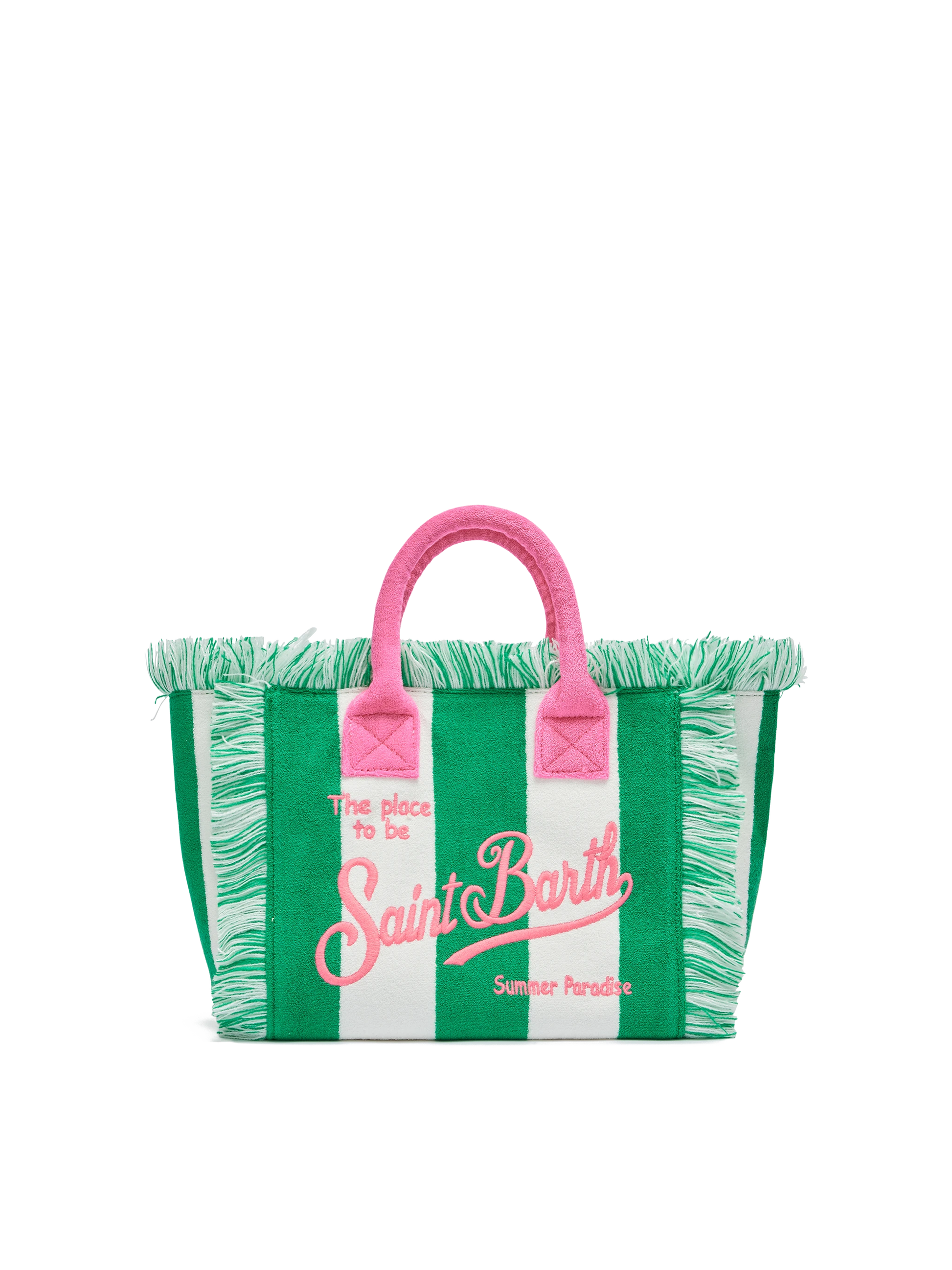 Colette Sponge green striped terry handbag - MC2 Saint Barth