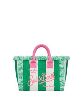Colette Sponge green striped terry handbag - MC2 Saint Barth