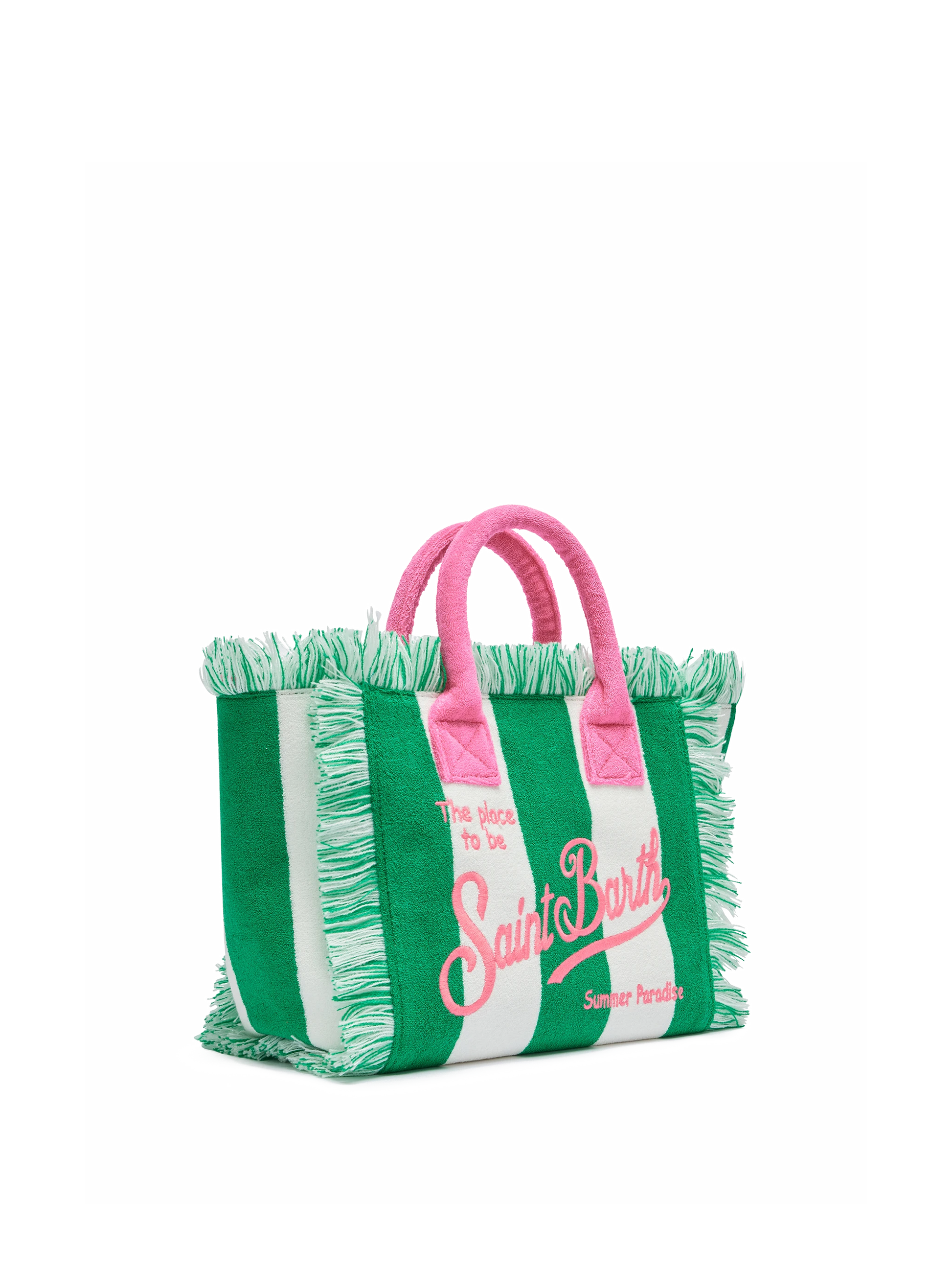 Colette Sponge green striped terry handbag - MC2 Saint Barth