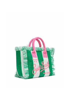 Colette Sponge green striped terry handbag - MC2 Saint Barth