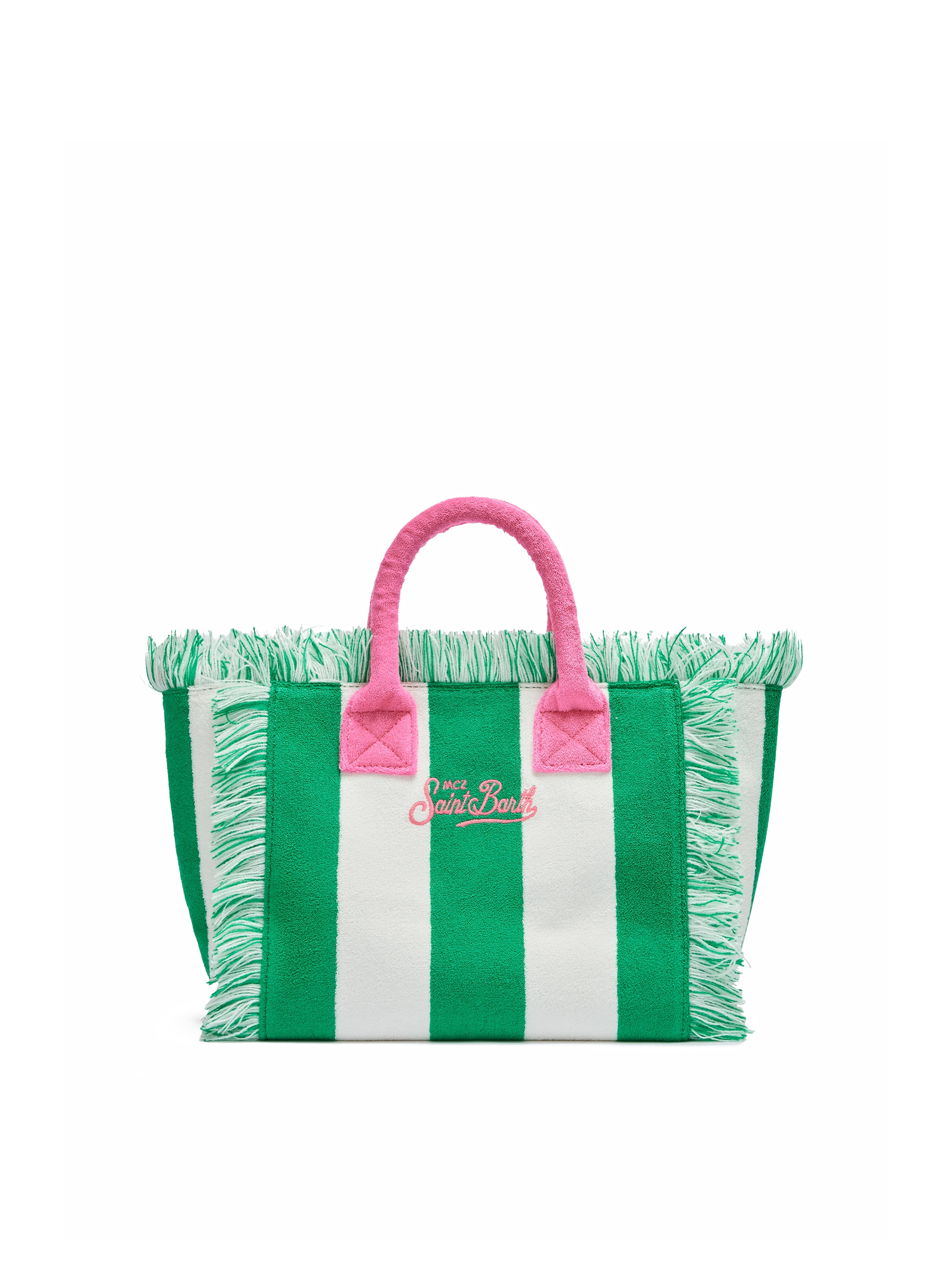 Colette Sponge green striped terry handbag - MC2 Saint Barth