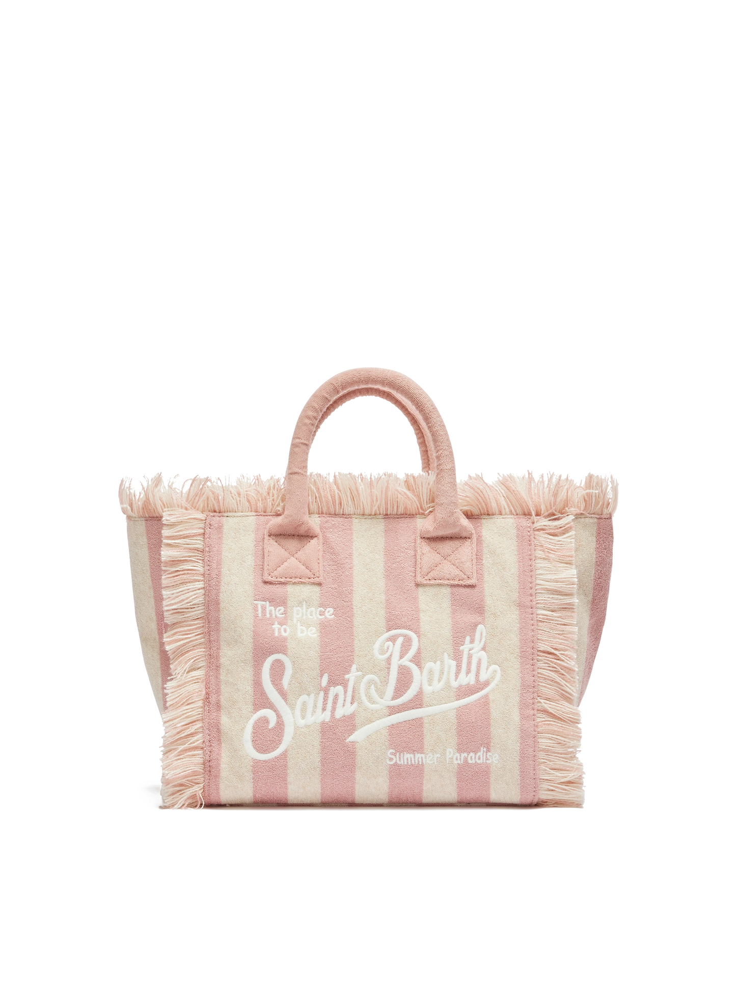 Colette Sponge light pink striped terry handbag