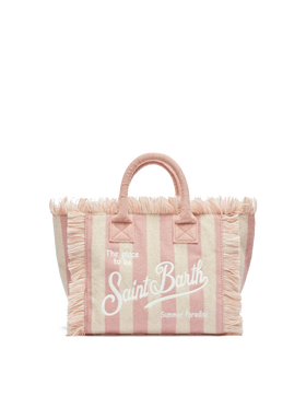 Colette Sponge light pink striped terry handbag