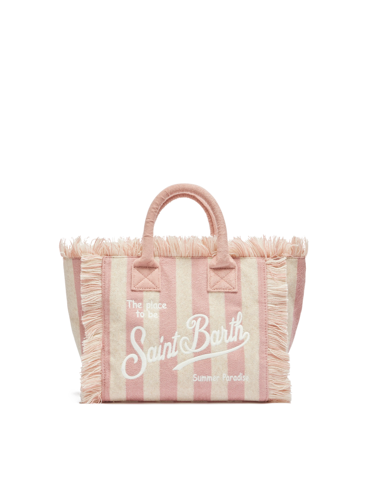 Colette Sponge – hellrosa gestreifte Frottee-Handtasche