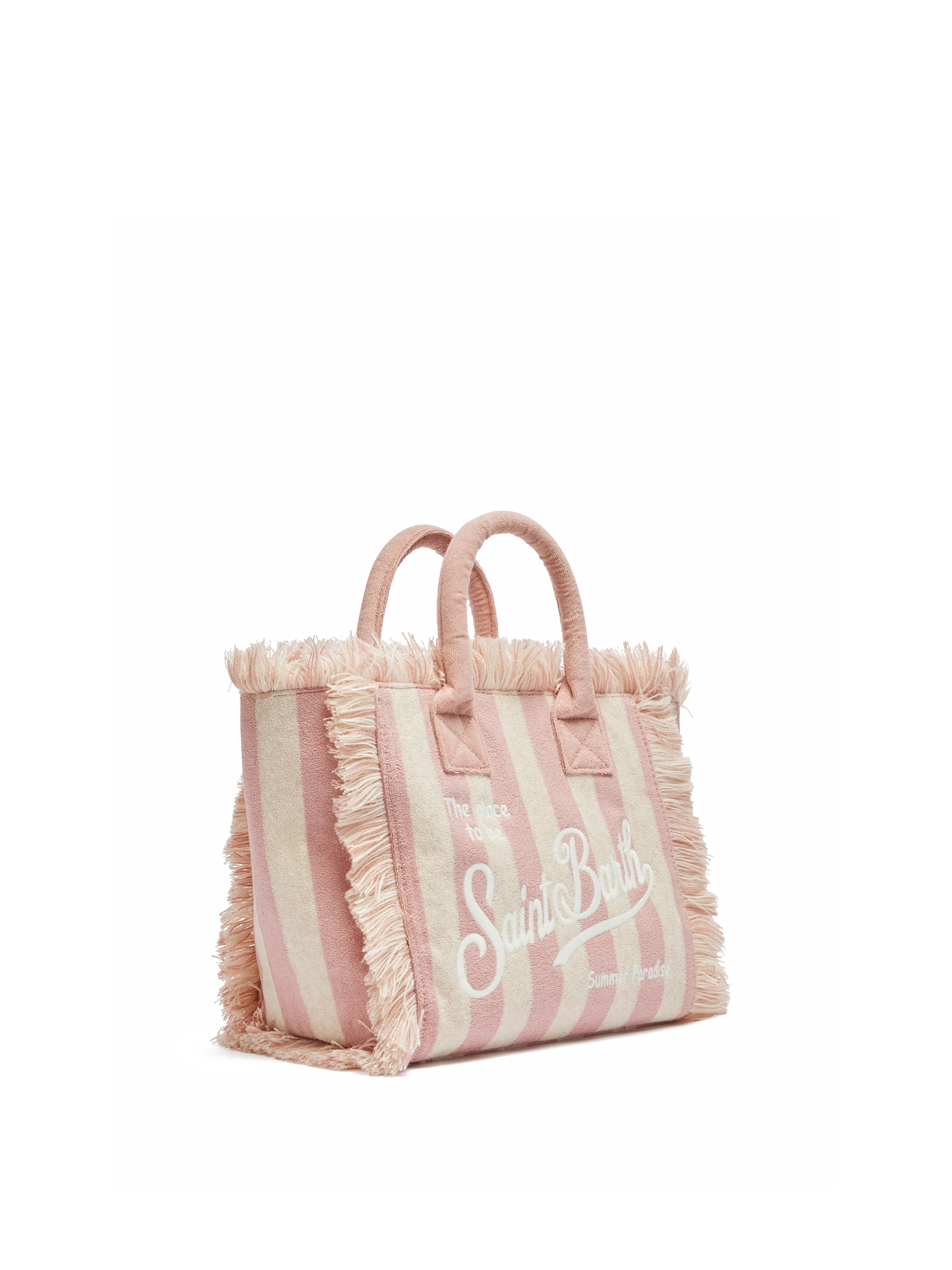 Colette Sponge light pink striped terry handbag