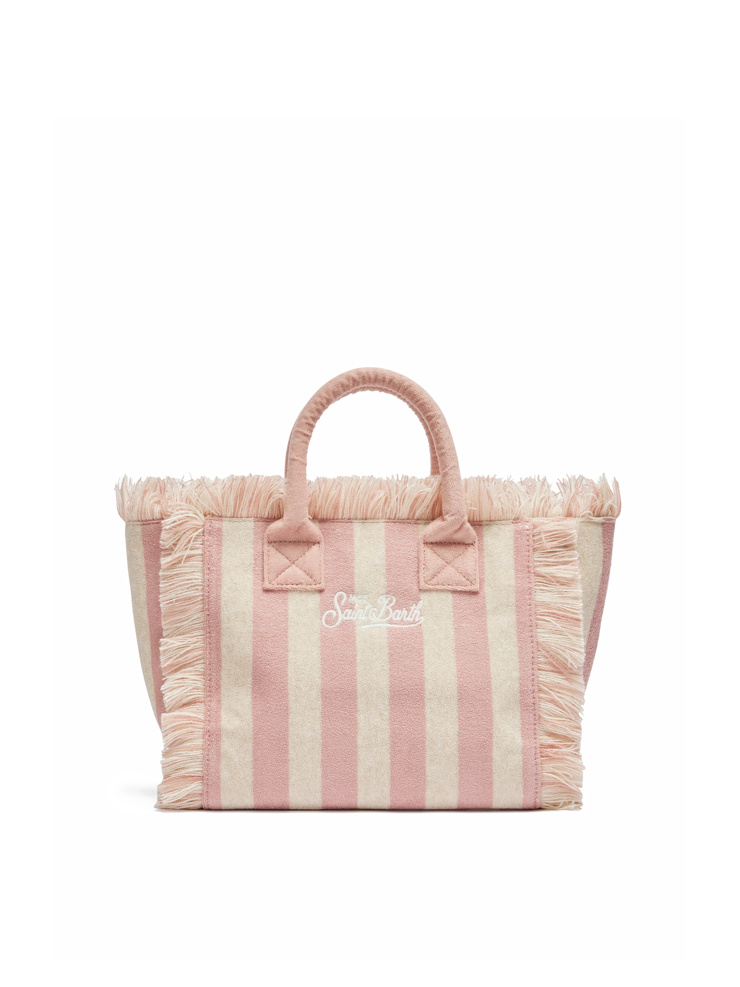 Colette Sponge light pink striped terry handbag