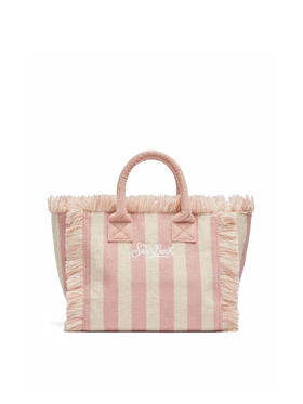 Colette Sponge light pink striped terry handbag