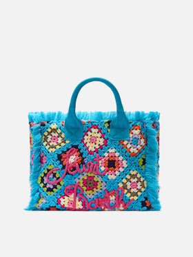 Colette türkisfarbene Häkelhandtasche