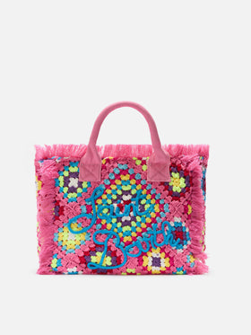 Colette pink crochet handbag