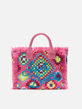 Colette rosa Häkelhandtasche