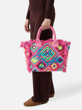 Colette rosa Häkelhandtasche