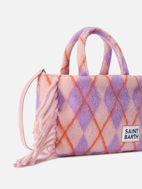 Colette Blanket handbag with argyle print