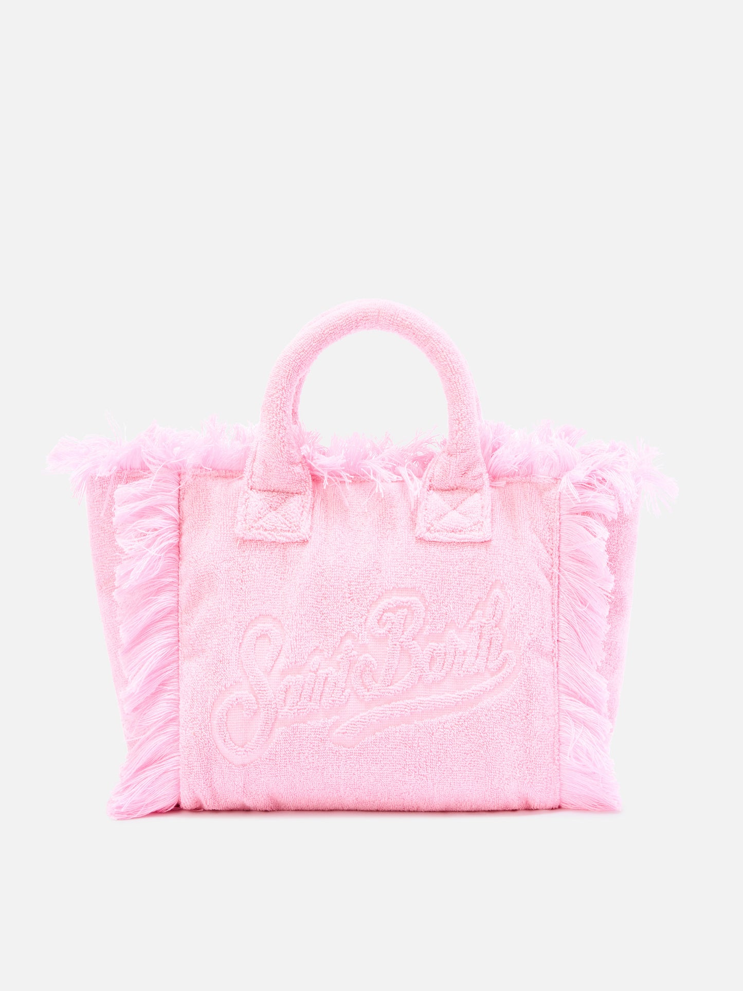 Einfarbige Colette-Tasche in Pink mit Frottee-Effekt 