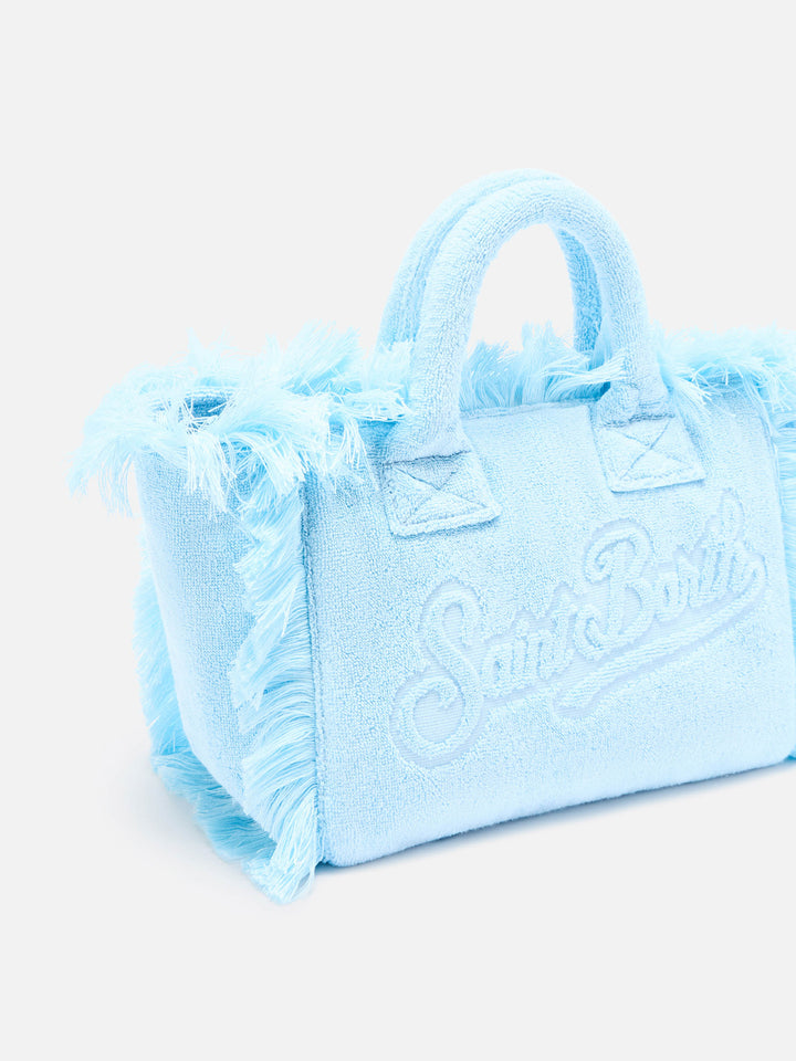 Hellblaue Colette Tasche in Unifarbe mit Frottee-Effekt 