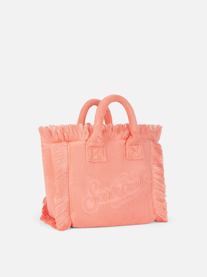 Peach Colette Terry embossed handbag