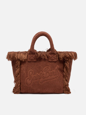 Borsa Colette in spugna marrone con rilievo